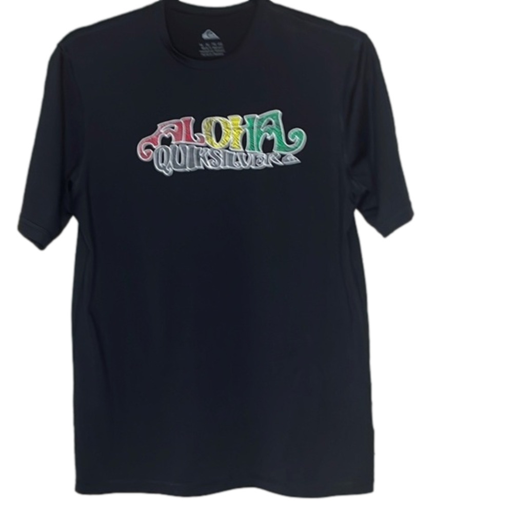 quicksilver Aloha black tee shirt, size XL (16), in good condition